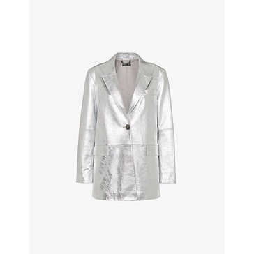 Cosmo metallic leather blazer