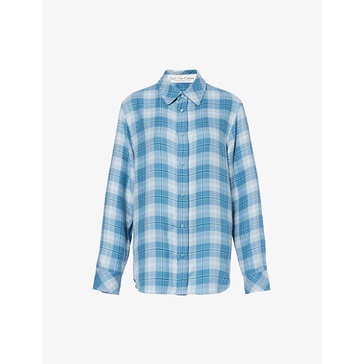 Unisex checked regular-fit cashmere shirt