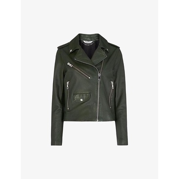 Agnes pocket biker leather jacket