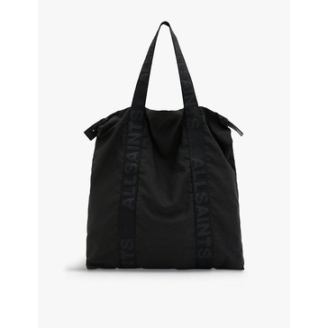 Afan logo-patch leather tote bag