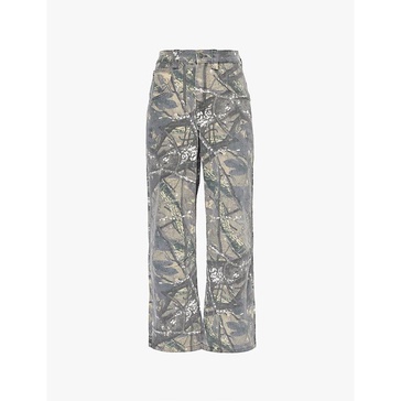 Forest Camo Colossus abstract-print wide-leg relaxed-fit denim jeans