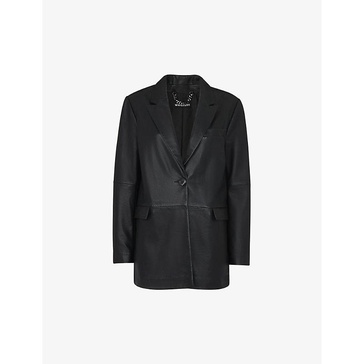 Stina regular-fit leather blazer jacket