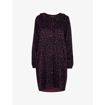 Smudge animal-print crepe mini dress