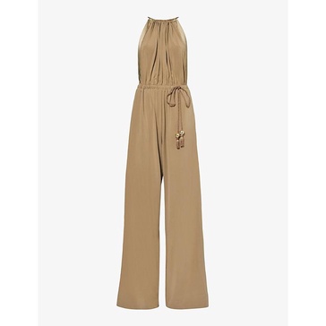 Ubi belted stretch-woven jumpsuit