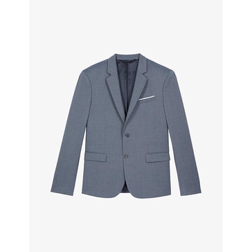 Notch-lapel straight-cut wool jacket