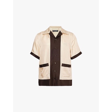 Tortora colour-block silk shirt