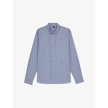 Stripe fitted stretch cotton-blend shirt