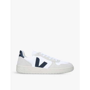 'V10' White Low-Top Sneakers with Logo in Vegan Leather Man Veja