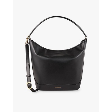 Removable-strap slouchy leather shoulder bag