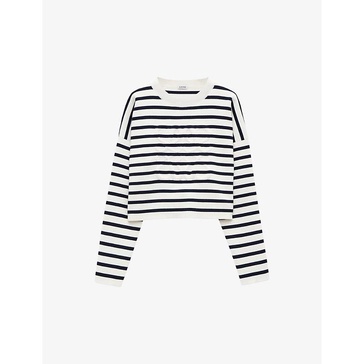 Anagram striped stretch-knitted jumper