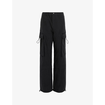 Barbara high-rise elasticated-waist organic-cotton trousers