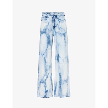 Logan tie-dye wide-leg mid-rise denim jeans