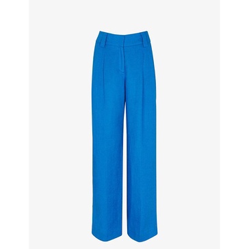 Leonie straight-leg mid-rise linen trousers