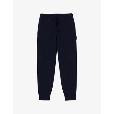 Logo-patch regular-fit stretch-woven jogging bottoms