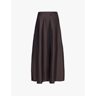 Barb A-line satin maxi skirt