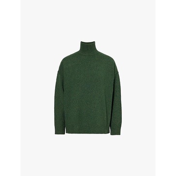 Cut-out turtleneck wool and cashmere-blend knitted jumper