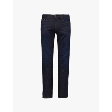 London slim-fit tapered-leg mid-rise stretch-denim and cashmere jeans