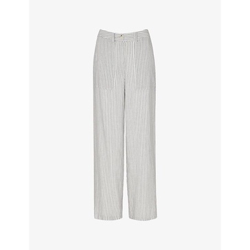 Luna regular-fit high-rise striped woven trousers