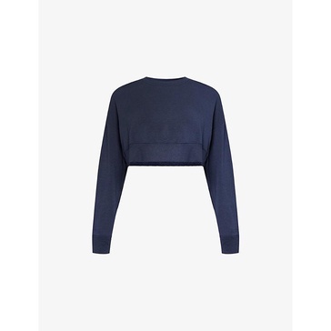 Noah fleece-texture cropped stretch-jersey sweatshirt