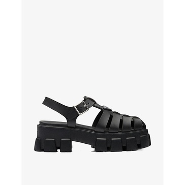 Monolith logo-plaque chunky-sole caged rubber sandals