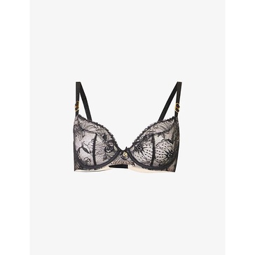 Orchids lace balconette bra