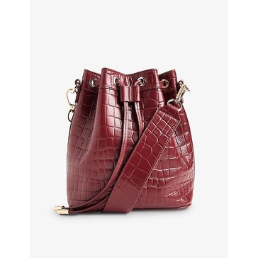 Giulia croc-embossed leather bucket bag