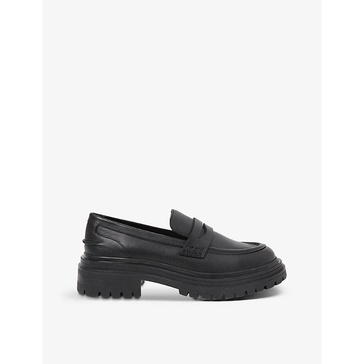 Adele chunky cleated-sole leather loafers