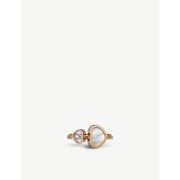 Happy Hearts 18c rose-gold and mother-of-pearl ring