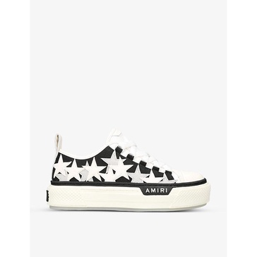 Court Stars star-patch canvas and leather low-top trainers