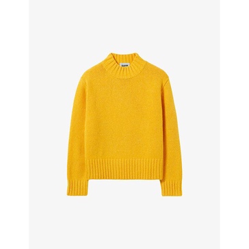 Funnel-neck knitted wool-blend jumper