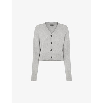 V-neck cropped wool cardigan