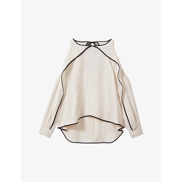 Daria cold-shoulder cut-out stretch-woven blouse