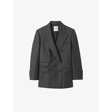 Kelia double-breasted pinstripe wool blazer