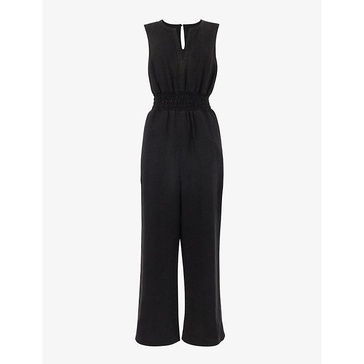 Danny shirred-waist sleeveless linen jumpsuit