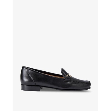 Marina chain-embellished flat leather loafers