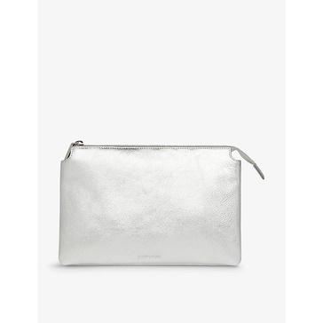 Elita metallic leather clutch bag