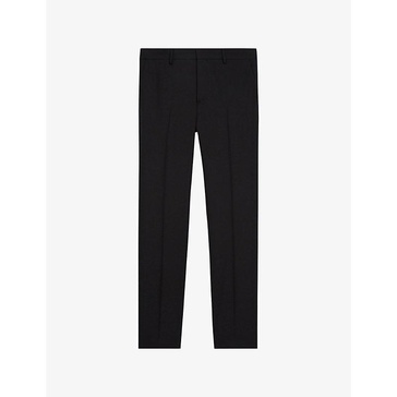 Slim-fit straight-leg wool suit trousers