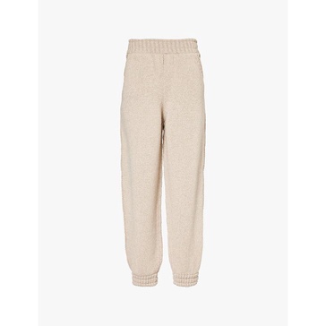 Wide-leg high-rise cashmere jogging bottoms