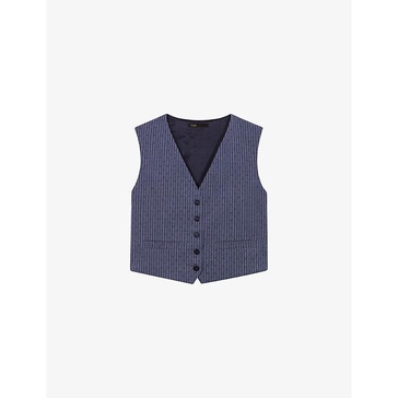 Rhinestone-embellished slim-fit stretch-woven waistcoat