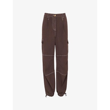 Lorna oversized mid-rise stretch-woven trousers