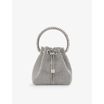 Bon Bon crystal-embellished mesh top-handle bag