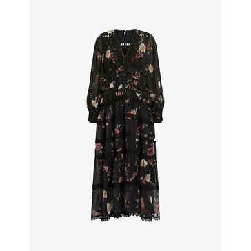 Zora Floral Ruffle Midi Dress