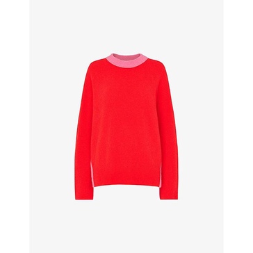 Colour-block relaxed-fit stretch-wool jumper