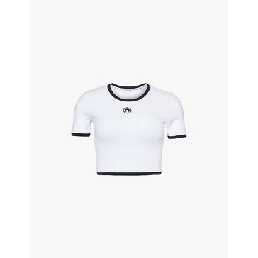 Moon Logo ribbed jersey stretch-organic cotton T-shirt