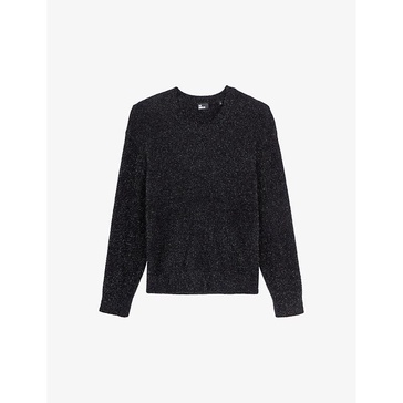 Crewneck long-sleeve knitted jumper