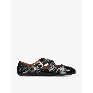 Criss Cross patent leather ballet flats