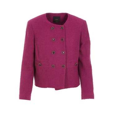 Fuchsia Cotton Blazer Double-Breasted Jacket