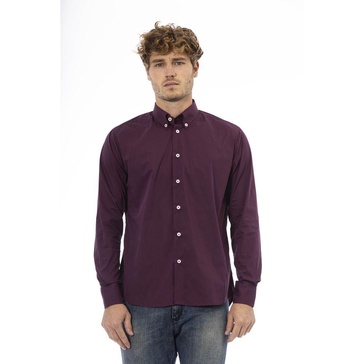 Baldinini Trend Burgundy Cotton Shirt