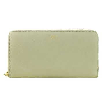 Cavalli Class Etoupe Grey Calf Leather Zip Closure Wallet