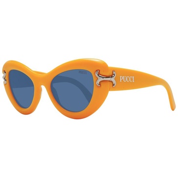 Yellow Cat Eye Sunglasses with Blue Lenses